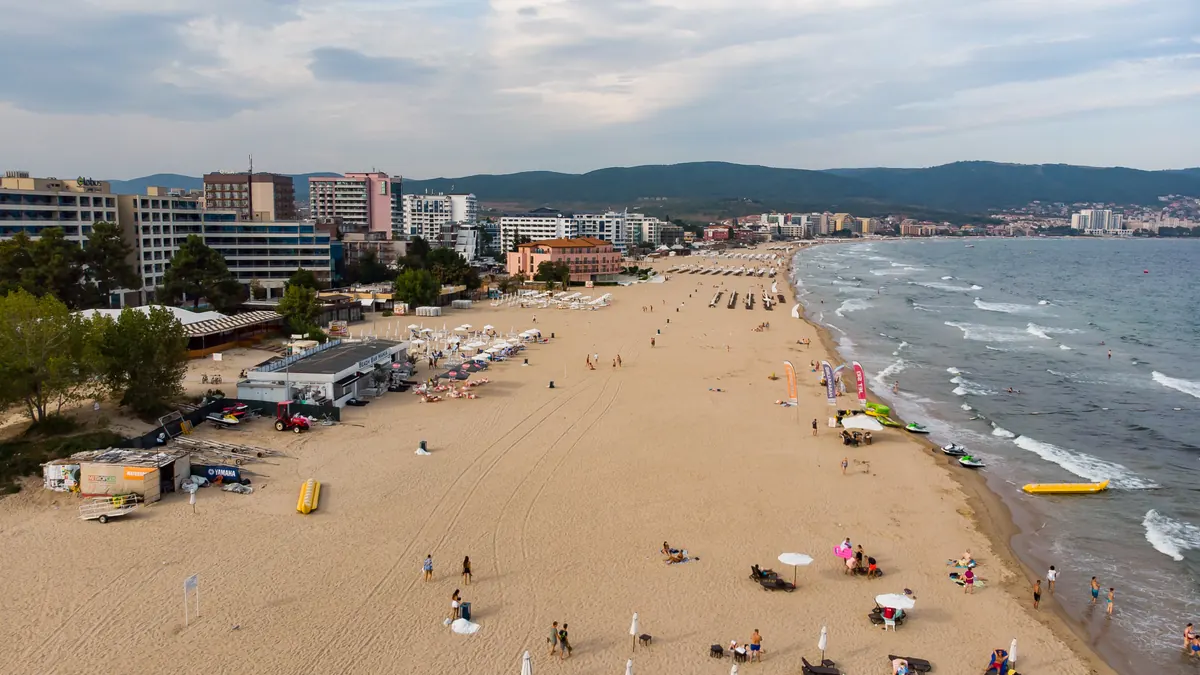Plaża Słonecznego Brzegu z lotu ptaka, Bułgaria