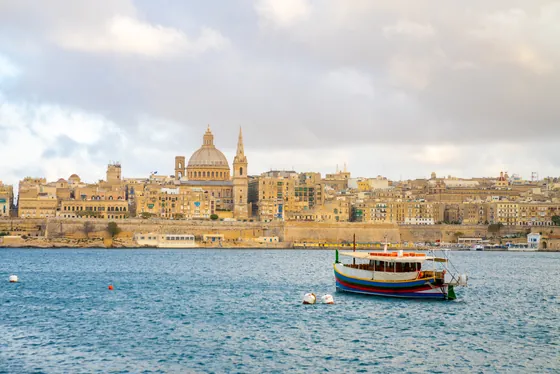 Panorama Valletty od strony morza, Malta