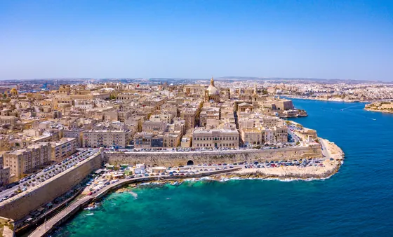 Valletta z lotu ptaka, Malta